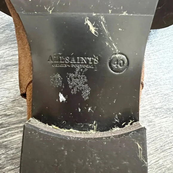 AllSaints Tejus Suede Ankle Zip Western Boot Sz 40 - Picture 6 of 7